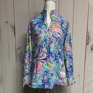 Lilly Pulitzer Popover Pullover Style 20600, Gilty Pleasure, Size Medium, EUC!!!